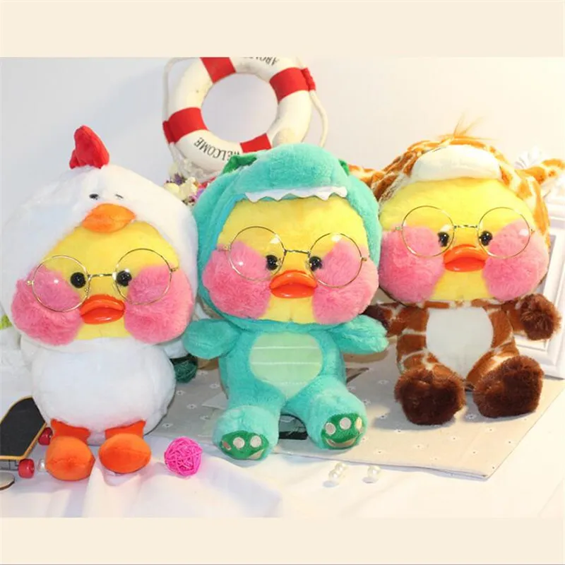 

Lalafanfan Plush Stuffed Toys Kawaii Cafe Mimi Yellow Duck Role Playing Giraffe Chicken Plush Toys Valentine's Day Kids Gifts