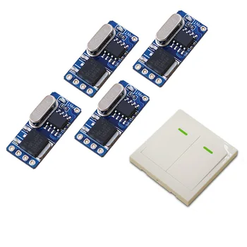 

Top DC3.5V 6V 9V 12V Wireless Remote Control Switch System Teleswitch 1*Wall Panel Transmitter &4*Receiver Relay Smart House