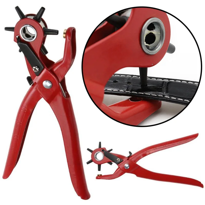 

Punch Hole Tool Belt Punching Pliers Multifunction Revolving Stainless Steel Hole Punch Leather Hole Punch Punch Plier Fabric