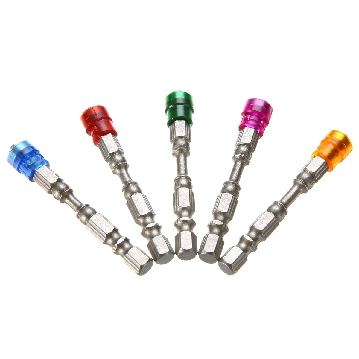 5pcs Anti-Slip Steel Electric Hex Magnetic Screwdriver S2 PH2 Single Head Bit Screw Driver Set Power Tool