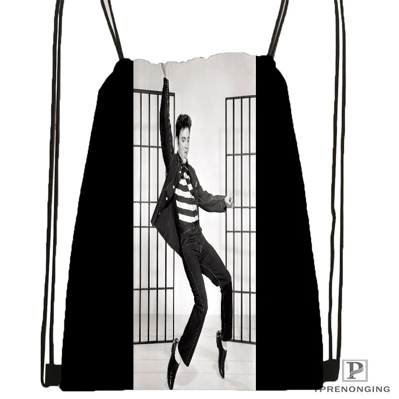 Custom Elvis Presley Singer Art Drawstring Backpack Bag Cute Daypack Kids Satchel Black Back 31x40cm 180531