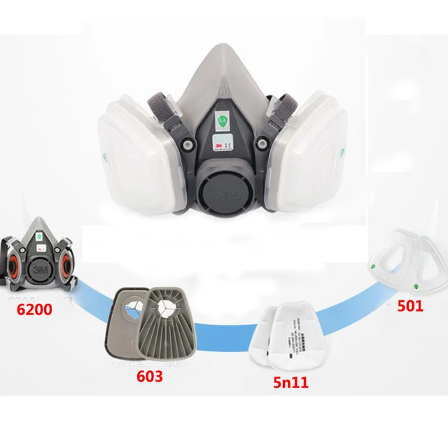9 In 1 3M 6200 Industry Half Face Paint Spray Gas Mask Respirator Protective Safety Work Dust Proof Respirator Mask With Filter