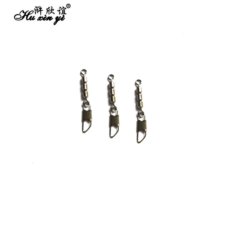 

HXY PCS(100 50) SIZE(12#--6#) High speed treble swivels with safety snap fishing tackle fishing hook connector rolling swivels