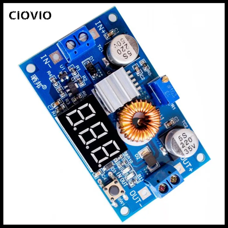 1PCS XL4015 75W DC-DC 5A Voltage Regulators module Adjustable buck module with voltmeter display   