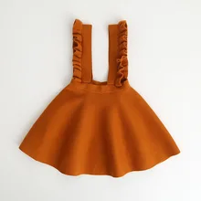 Платье для девочек трикотажная детская одежда г. осенне-зимнее платье принцессы без рукавов Детское шерстяное платье с оборками Рождественская одежда