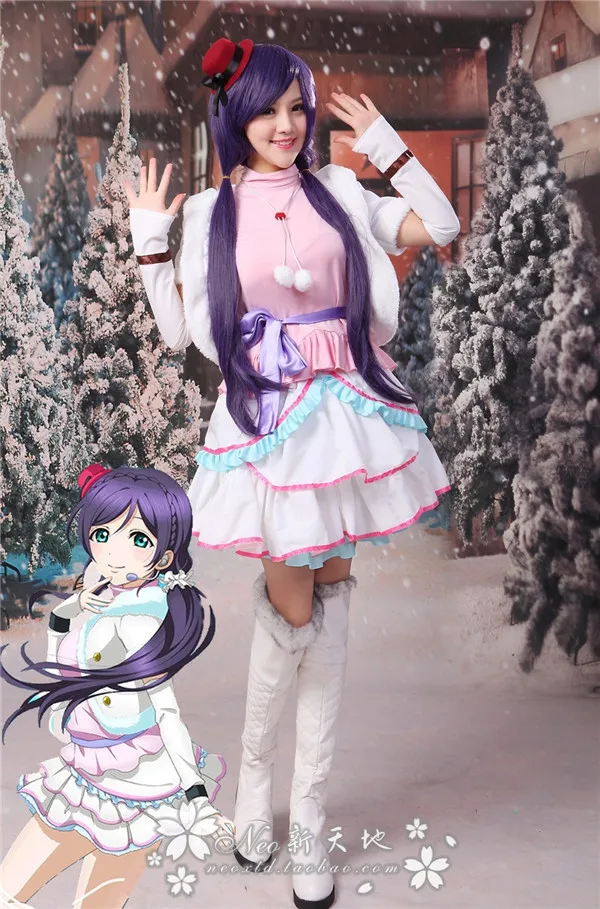 Volledige set anime liefde live tojo nozomi prinses dress lolita cosplay kostuum halloween party top + rok + vest + hoed + bowkont Volledige set anime liefde live tojo nozomi prinses dress lolita cosplay kostuum halloween party top + rok + vest + hoed + bowkont