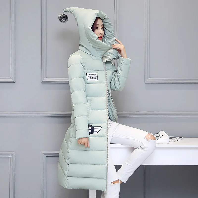 

Fashion Women Down Coat Jacket Slim Medium Length Woman Down Parka Winter Plus Size Coat Thick Cotton Outwear MF23