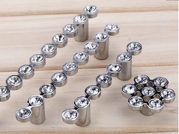 

White Crystal Mosaic Dresser Drawer Pulls Handles Knobs / Kitchen Cabinet Handle Knob Pull Furniture Hardware