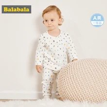 Balabala младенческой для маленьких мальчиков для маленьких девочек Мягкий хлопок с длинным рукавом рубашка с вырезом "лодочка" с застежкой для новорожденных