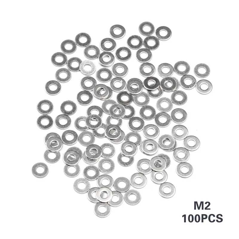 50/100 шт Нержавеющая сталь плоская шайба M1.6-M10 плоские шайбы Ассортимент Комплект для аппаратных аксессуаров