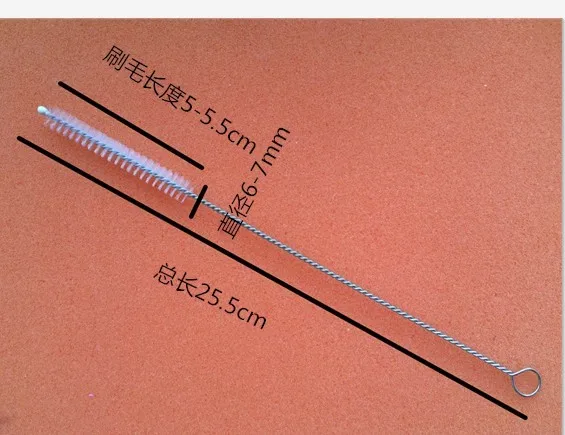 WOWSHINEFree 50 шт./лот утолщенной нержавеющая сталь набор щеточек бутылка кисточки 25,5 мм длинные подходят для 10," соломинки
