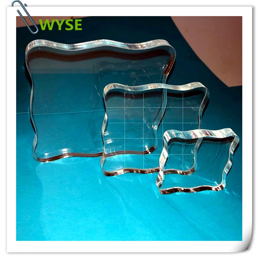 

3pc middle size clear Transparent Stamp handle Acrylic Pad DIY scrapbooking Process Essential Decoration Tools acrylic block