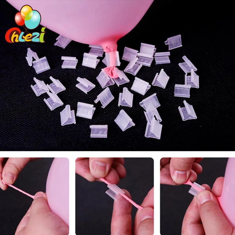 

100pcs V Shape Balloons Sealing Clip Wedding Balloon Buttons PVC fixation Birthday Christmas Party Decoration Supplies
