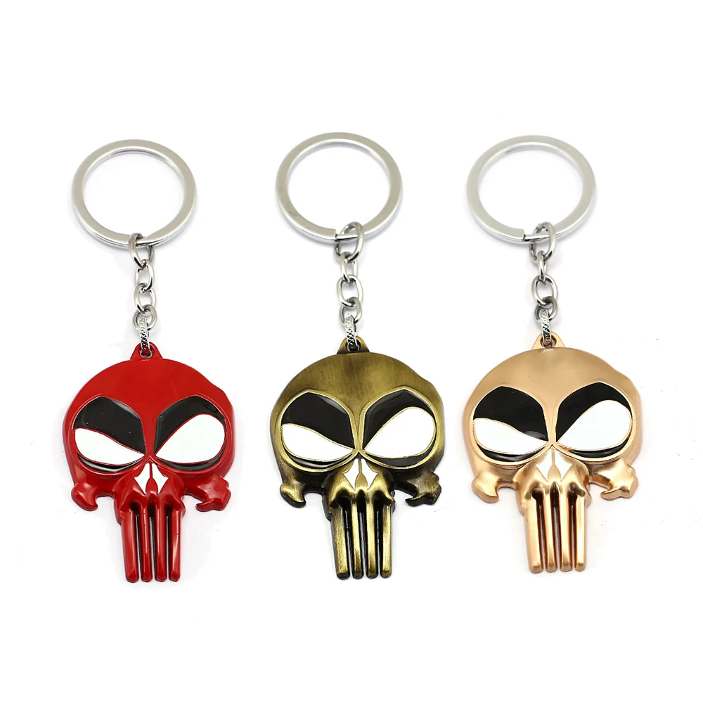 The Punisher Skull Keychain Punisher Skeleton Keychain Film Llavero Keyring Men 