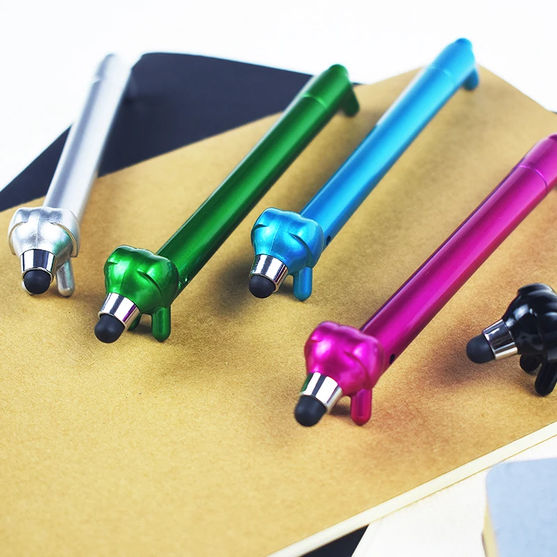 5PCS Creative Lovely Dog Shape Ballpoint Pen Plastic Signature Pen Stationery Office School Supply Mobile Phone Touch Screen Pen 5pcs lot new originai mu005x02 s2mu005x03 mu005x01 s2mpu06 bga j710 phone ic