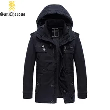Новая мужская верхняя одежда теплые толстые зимние парки Повседневная мужская куртка сплошная с капюшоном два цвета