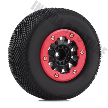 

4PCS/Set Plastic Beadlock Wheel Rim and Tires for 1/10 RC Short-Course Truck Car Traxxas slash HPI