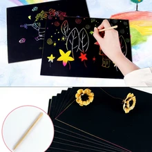 10 листов А4 Волшебная скретч бумага для живописи с палочкой для рисования детская игрушка подарок 0925