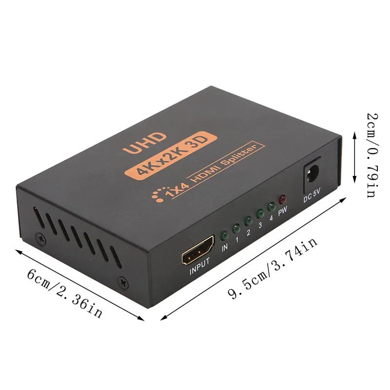 4K x 2K 3D 1X4 HDMI Сплиттер 4 порта ретранслятор усилитель концентратор 1080p 1 в Выход 5 В/2A