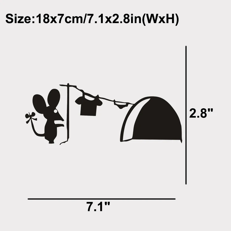 JJRUI Горячая милые мыши отверстие стены Художественная наклейка стиральная виниловая мышь дома плинтус Забавный ПВХ дома детская комната стены стикеры s