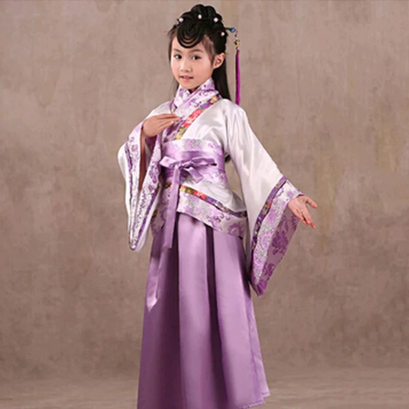 Hanfu/Детский костюм для китайского традиционного танца, костюм для девочек, одежда для сцены, одежда для восточных выступлений, праздничный наряд, народное платье DC1845