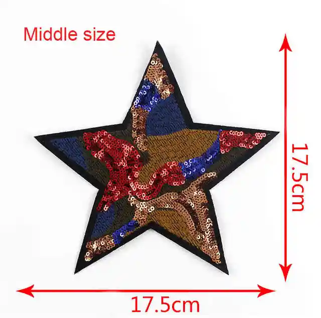 Embroidery colorful star sew on patch badge embroidered fabric applique Embroidery colorful star sew on patch badge embroidered fabric applique