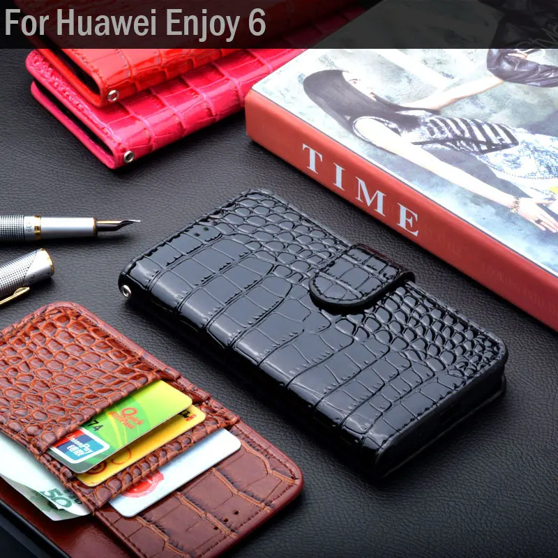 Для Huawei enjoy 6 Чехол роскошные крокодиловой кожи откидная крышка с подставкой слот