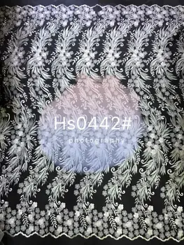 

2017 fashion French Lace Fabric High Quality African Tulle Embroidered flower net Lace Fabric For Wedding