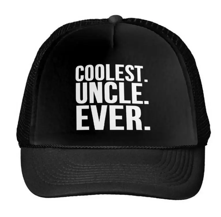 Coolest Uncle Ever Letters Print Baseball Cap Trucker Hat For Women Men