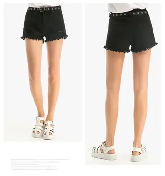 

Ladies Stretch Denim Casual High Waisted Shorts Womens Summer Frayed Jeans Hot Ripped