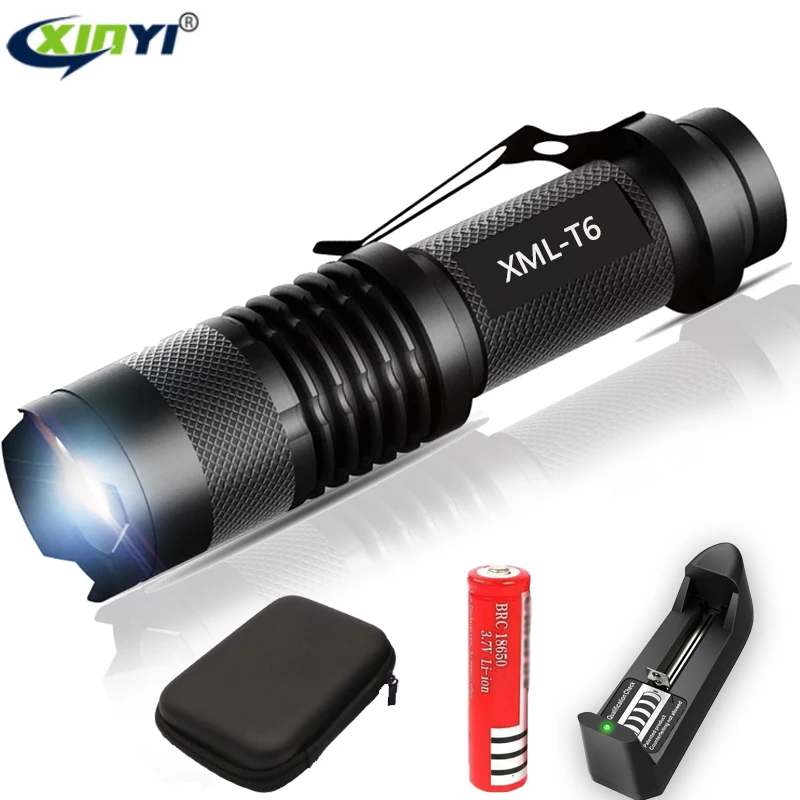 

Mini Led flashlight Super Bright torch Q5/T6/L2 linterna led lanterna 8000LM Zoomable fishing Camping Bicycle Light 14500/18650