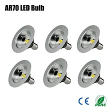 6 шт./лот 7 Вт AR70 светодиодный-lamplicht для 50 Вт галогенная лампа, B15 220 V 240 V теплый белый 2700 K угол луча 400lm светодиодный-lamplicht