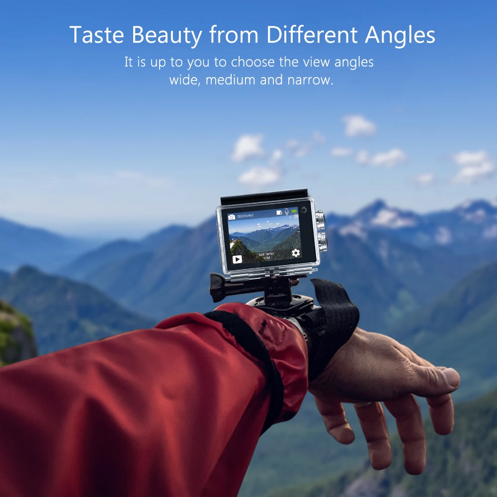 Экшн камера Dragon Touch 4K Vista 5 16 Мп Wi Fi 30 м водонепроницаемая с сенсорным экраном и