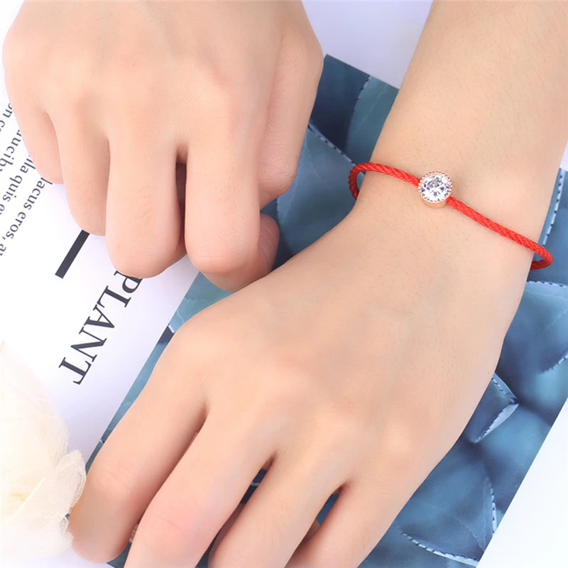 Fashion Women Crystals Charm Bracelets Thin Red Thread String Rope Pulseras Trendy Bracelet Bangles Jewelry | Украшения и