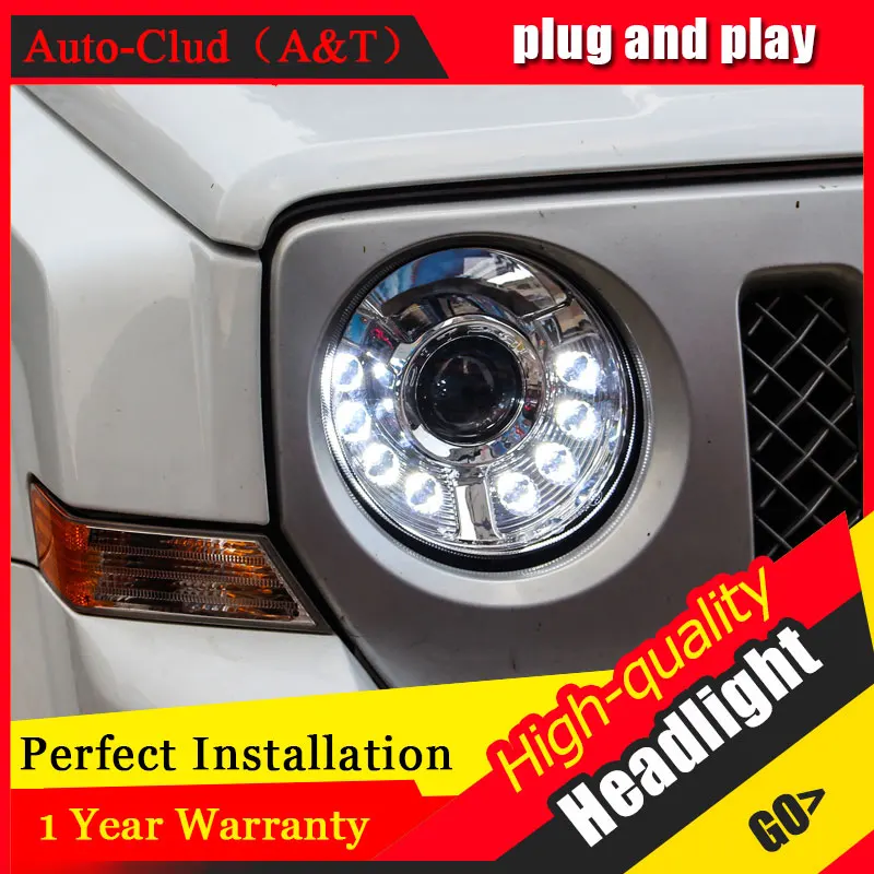 Auto Clud Car Styling For Jeep patriot headlights For patriot head lamp led DRL front Bi Xenon