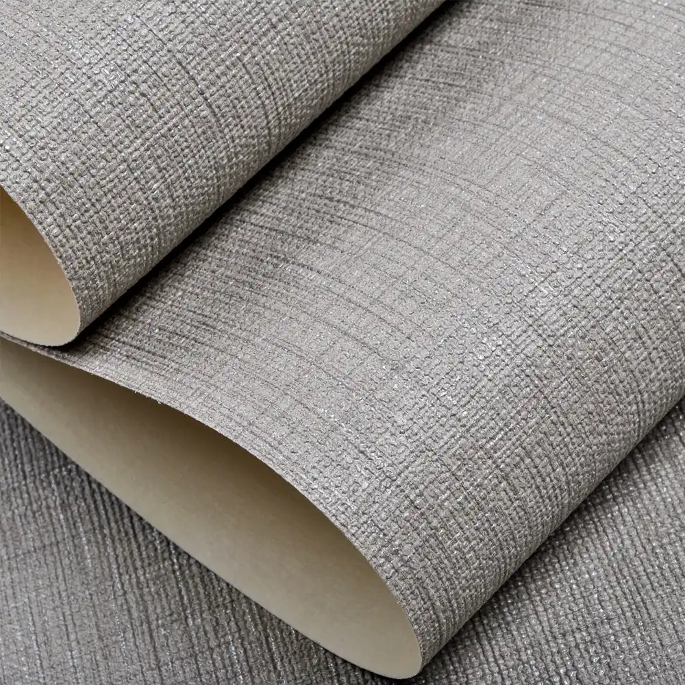 Plain Solid color linen textured vinyl wallpaper home decor grass cloth