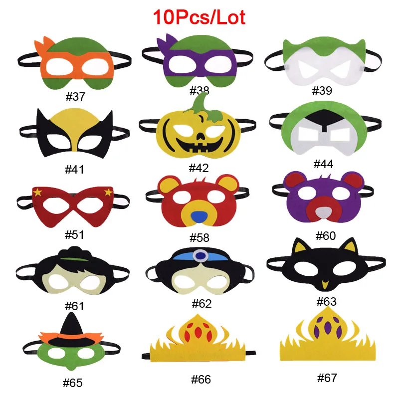 10pc/lot Superhero Mask Dr Doom Batman Star Wars Darth Vader Cosplay Mask Kids Birthday Party DIY Masquerade Costumes Masks Xmas