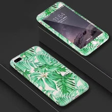 Чехол для телефона с тропическими художественными растениями листьями для iPhone 7, 8, 6s, 6 Plus, 360 градусов, полный защитный чехол для iPhone X, 10