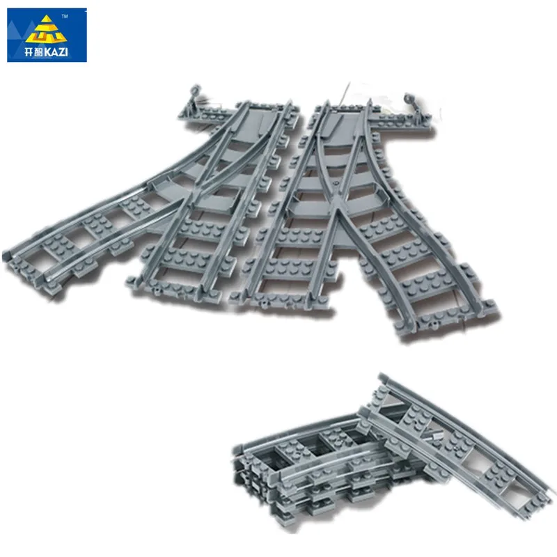 

KAZI Building Blocks Toys For Children Rail Tracks For Train Straight & Curved & Furcal & Soft Tracks Compatible With Lepin Trai