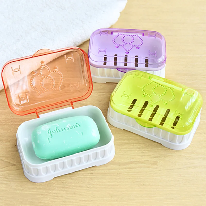 Buy Travel Transparent plastic soap holder with lip