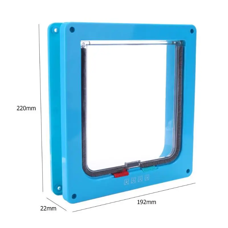 Дверь для животных 4 способ Запираемая Собака Кошка безопасности заслонки дверь котенок, щенок, домашнее животное пластиковые ворота двери товары для домашних животных кошка люк для собаки двери s m l