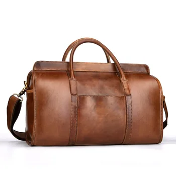

2019 Vintage Men's Cow Genuine Leather Briefcase Crazy Horse Leather Messenger Bag Male Laptop Bag Men Business Travel Bag