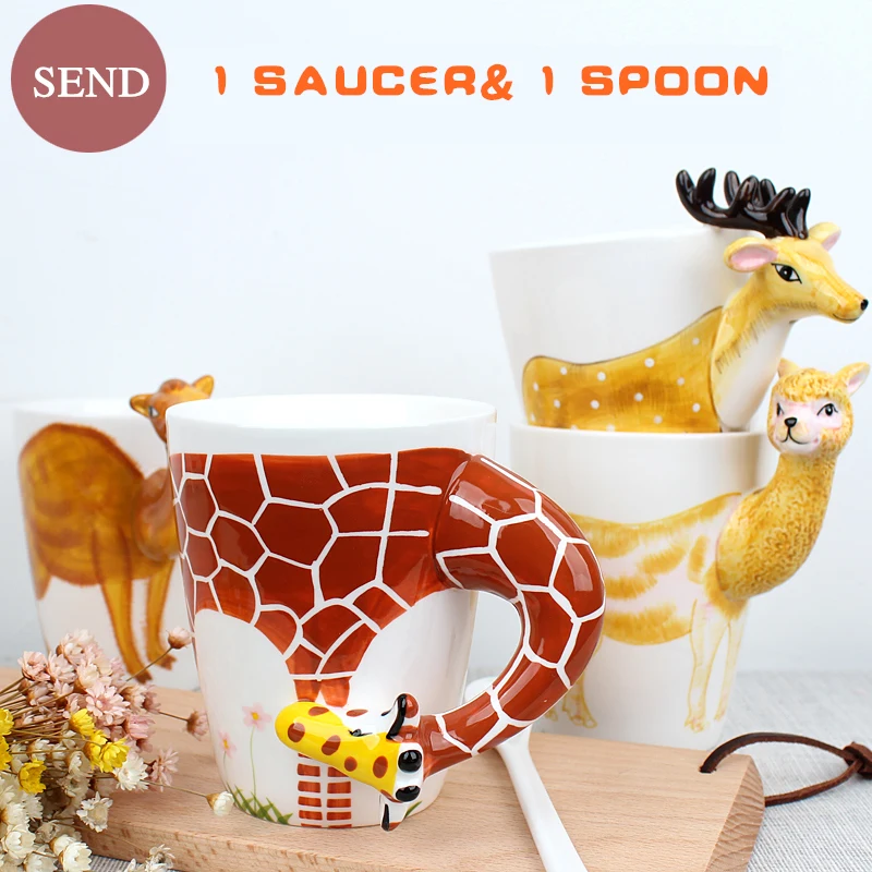 400ML Mighty Ceramic Coffee Mug Creative Gift 3D Animal Shape Hand Painted Deer Giraffe Cow Rabbit Dog Cat Camel Elephant mug 400ML Mighty Ceramic Coffee Mug Creative Gift 3D Animal Shape Hand Painted Deer Giraffe Cow Rabbit Dog Cat Camel Elephant mug
