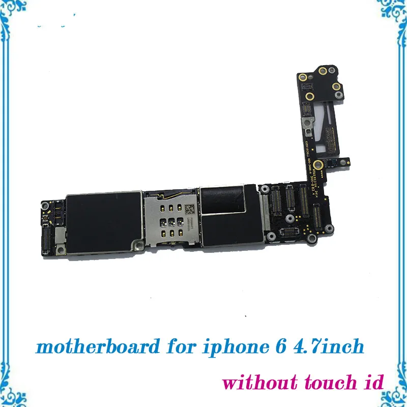

Unlocked 4.7inch Test Full function for iphone 6 motherboard 16gb/64gb/128gb without touch id mainboard with chips Logic Board