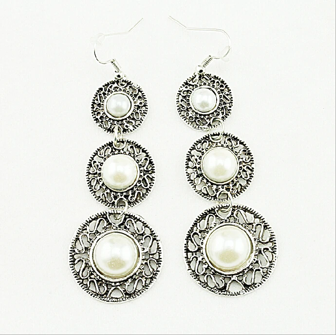 New Fashion Dangle Long Earrings FCharms White Gem...