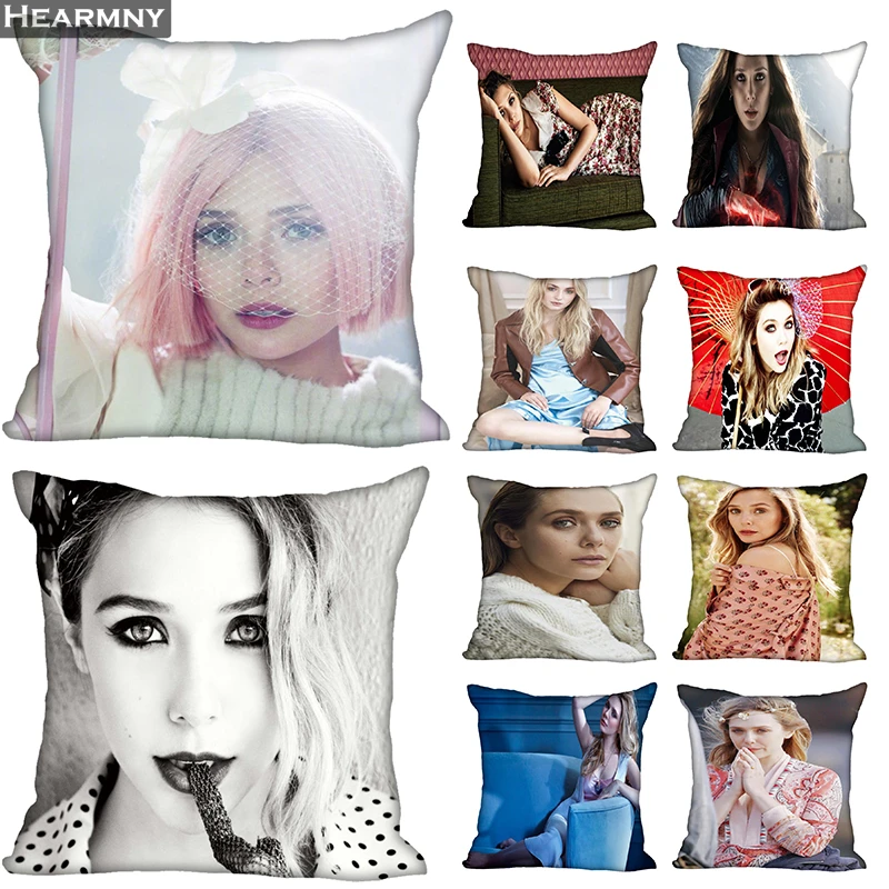 

Elizabeth Olsen Pillow Case For Home Decorative Pillows Cover Square Invisible Zippered Throw PillowCases 40X40,45X45cm