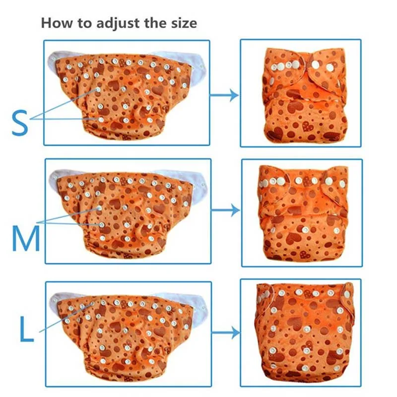 Один размер, детские карманные тканевые подгузники, водонепроницаемые, многоразовые детские подгузники, подгузники с цифровым принтом, детские подгузники, моющиеся, OS