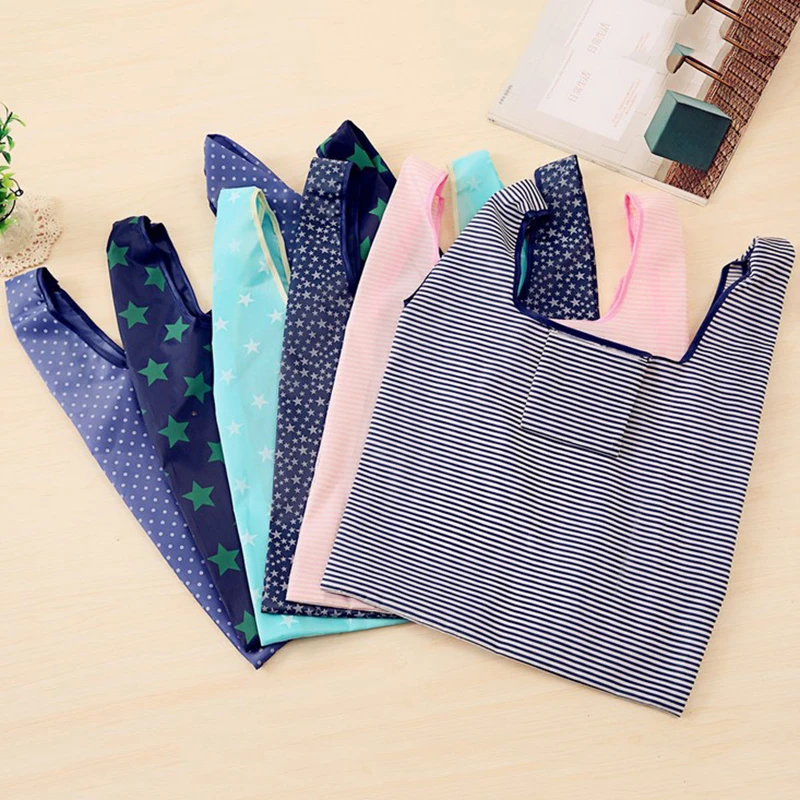 2019 الأزياء المحمولة طوي الأخضر حقيبة تسوق حمل للطي الحقيبة حقائب كبيرة قدرة أكياس تخزين مريحة