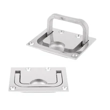 2 шт., оборудование для лодки, промывочный фитинг, подъемный Тяговый люк, подъемное кольцо, ручка, аксессуары для лодки, морской 2,95x2,17 дюймов, серебро