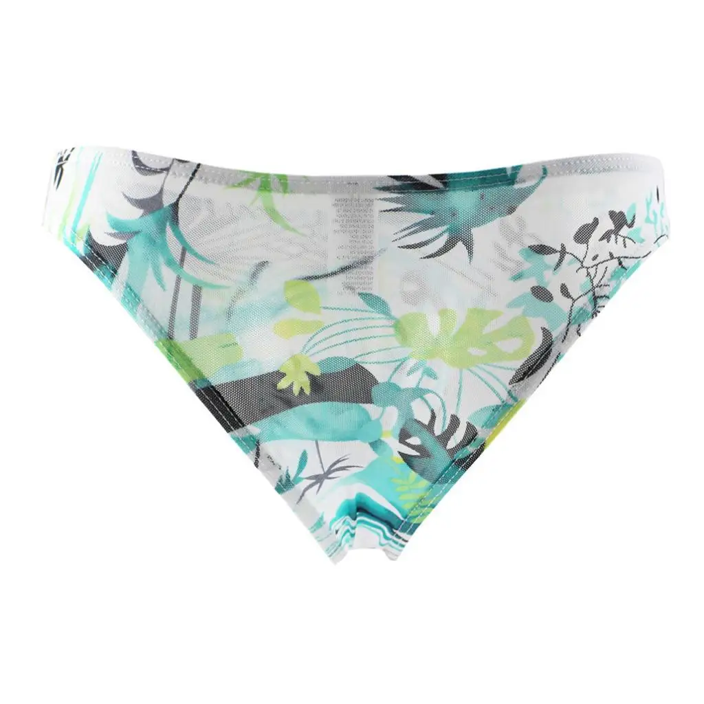 Men Low Rise Floral Printed Briefs Soft Comfy G-string Jockstrap Thongs Underwear